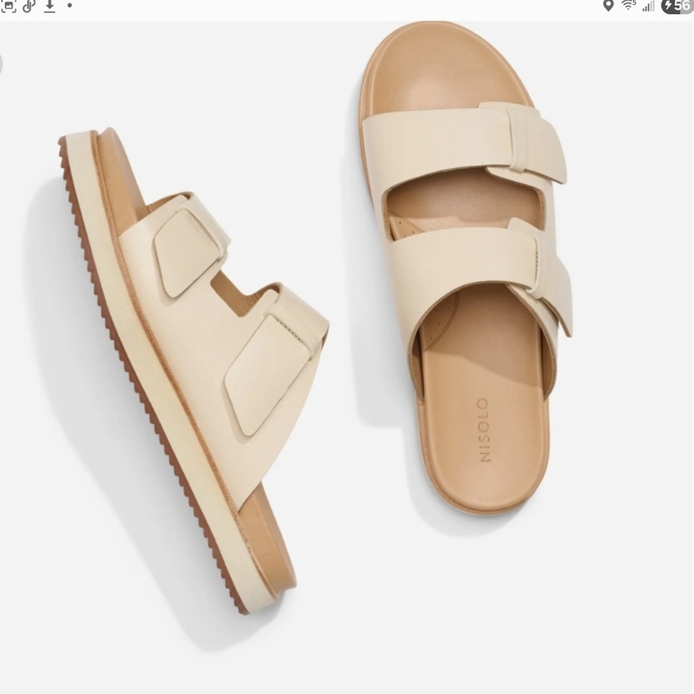 Like New Nisolo Ella Flatform Slide (color Bone), Size 8 - Picture 2 of 11